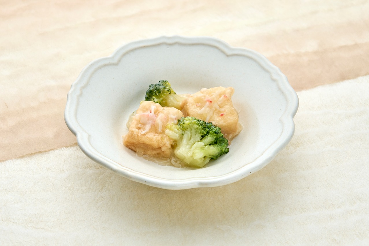 ブロッコリーと揚げ出し豆腐の塩あんかけ